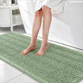 OLANLY Thick Bathroom Runner Rugs 70x24, Absorbent Chenille Striped Bath Rugs, Rubber Backing, Machine Wash, Extra Long Bath Mats for Bathroom Floor, Tub and Shower, Home Decor Accessories, Sage Green