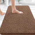 OLANLY Bathroom Rugs 35x24, Extra Soft Absorbent Chenille Bath Rugs, Rubber Backing Quick Dry, Machine Washable Bath Mats for Bathroom Floor, Tub and Shower, Home Decor Accessories, Mocha