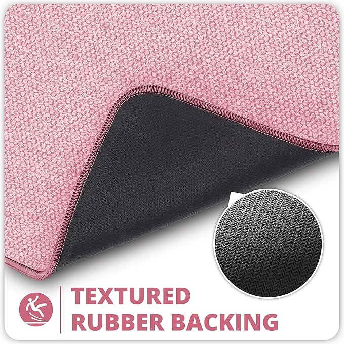 Bosap Bath Mat,Ultra Thin Bathroom Runner Rugs,Large Bath Mats for Bathroom,Quick Dry,Non-Slip,Machine Washable,Low Pile,Bath Rug,Shower Outside,Sink,Home Decor Accessories.Pink,2'x6'(24x72inch)