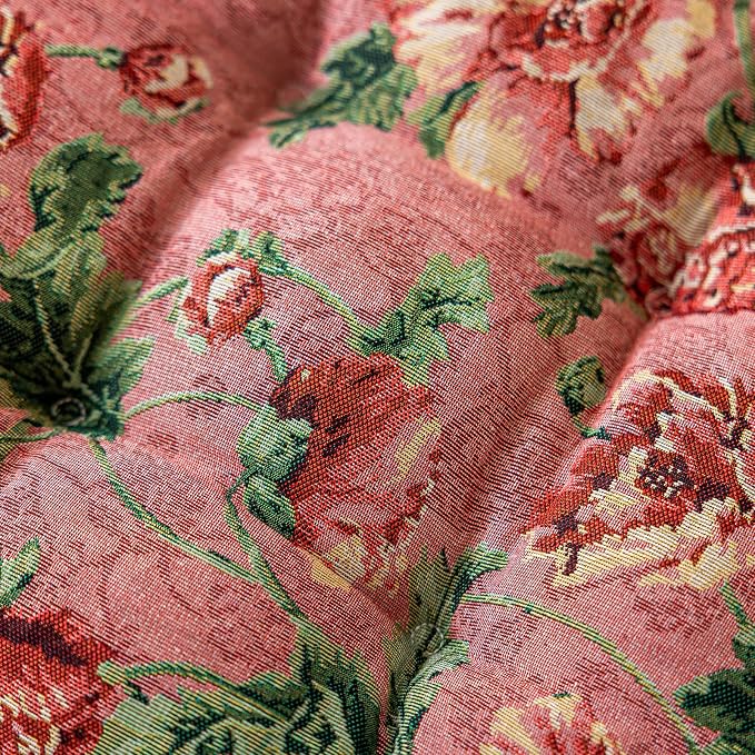 vctops Farmhouse Floral Print Chair Cushions with Ties U-Shaped Soft Comfortable Chair Pads Non Slip Seat Cushions for Indoor Dining Room and Kitchen Chairs (Flower C,16"x16")