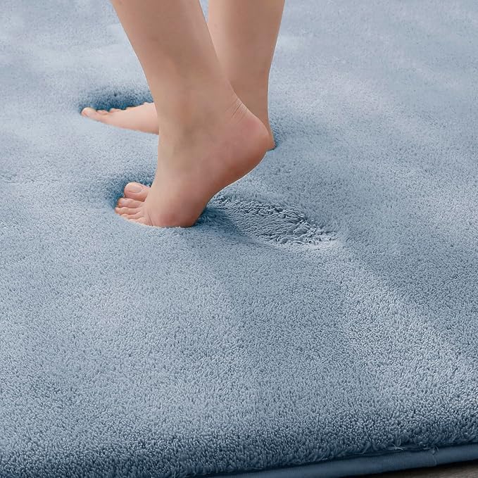 MINIDEAR Bathroom Rugs 32x20 Light Blue - Thick Memory Foam Bath Mat, Ultra Soft & Plush Non-Slip, Quick Dry, Absorbent Washable Floor Microfiber Mat for, Home Decor Accessories