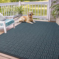 OLANLY Front Door Mat Outside Entrance 71x47, Absorbent, Heavy Duty Sturdy Natural Rubber Doormat Indoor Outdoor, Non-Slip, Stain and Fade Resistant, Low Profile Floor Mat for Entryway, Lake Blue