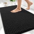 OLANLY Thick Bathroom Rugs 30x20, Extra Soft Absorbent Chenille Bath Rugs, Rubber Backing, Machine Wash Dry, Bath Mats for Bathroom Floor, Tub and Shower, Home Decor Accessories, Black