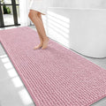 OLANLY Thick Bathroom Runner Rugs 70x24, Extra Soft Absorbent Chenille Bath Rugs, Rubber Backing, Machine Wash Dry, Long Bath Mats for Bathroom, Tub and Shower, Home Decor Accessories, Dusty Rose