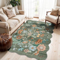 4x6 Living Room Area Rugs: Washable Farmhouse Nursery Kitchen Floral Rugs Non-Slip Small Cute Bedroom Carpet Non-Shedding Floor Mat for Kids Room University dormitory Decorative Rugs(4x6,Floral/Green)