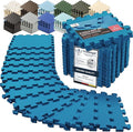 bemaxx Gym Mats Set - 18 pcs EVA Interlocking Foam Floor Tiles (12.6"x12.6"x0.4") 18sqft Protective Gym Flooring Sports Home Workout Exercise Mats Puzzle Garage Fitness Play-Room Pool Treadmill Bike