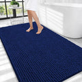 OLANLY Thick Large Bathroom Rugs 44x32, Extra Soft Absorbent Chenille Bath Rugs, Rubber Backing, Machine Wash Dry, Bath Mats for Bathroom Floor, Tub and Shower, Home Decor Accessories, Navy