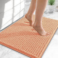 OLANLY Thick Small Bathroom Rugs 24x16, Extra Soft Absorbent Chenille Bath Rugs, Rubber Backing, Machine Wash Dry, Bath Mats for Bathroom Floor, Tub and Shower, Home Decor Accessories, Peach