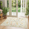 DUKINO 3x4 Washable Entryway Rug, Vintage Animal Ultra Soft Kitchen Area Rug with Non Slip Backing, Low Pile & Stain Resistant Indoor Door Mat for Bathroom, Bedroom, Laundry Room, Office, Beige