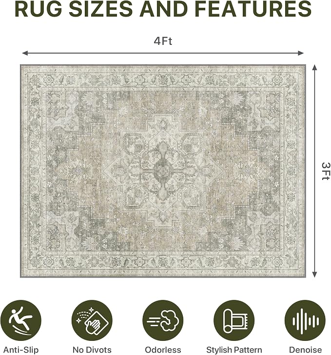 36"x48" Office Chair Mat for Hardwood Tile Floor, Under Desk Carpet Protector for Rolling Computer Chair Mat, Machine Washable Area Rug, Anti-Slip 1/5" Thick Low Pile Thin Vinyl Floor Mat, Trench