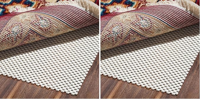 BAGAIL BASICS Non Slip Rug Pad Gripper 5 x 7 Feet Extra Thick Carpet Pads for Area Rugs and Hardwood Floors, Keep Your Rugs Safe and in Place (Pack of 2)