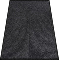 Indoor Outdoor Door Mat, 5’ x 4' Doormat for Entryway, Rubber Backing Non Slip Front Door Mat Outside Entrance, Super Absorbent Commercial Floor Mat for Home Office Black
