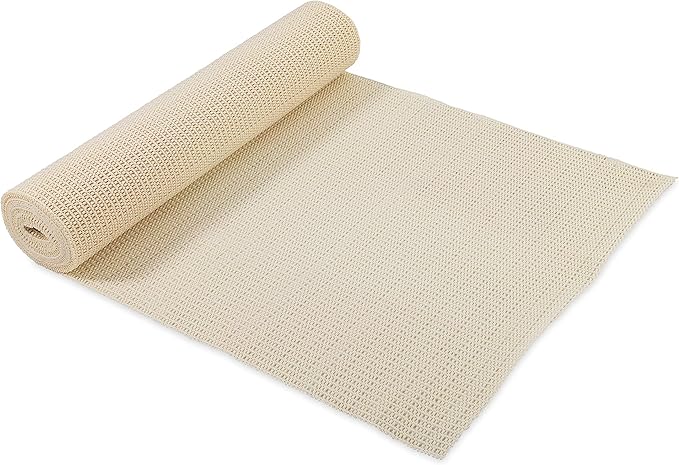 Camco Slip Stop Liner - Prevents Slipping and Sliding in RVs & Camper Kitchen Shelves and Drawers | Great for Toolboxes, Rugs, & More |Durable, Washable Material | 1' x 12' Roll - Cream (43277)