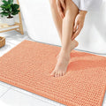 OLANLY Thick Bathroom Rugs 36x24, Extra Soft Absorbent Chenille Bath Rugs, Rubber Backing, Machine Wash Dry, Bath Mats for Bathroom Floor, Tub and Shower, Home Decor Accessories, Peach