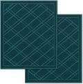 SlipToGrip Universal Door Mat 2-Pack – 42x35 Green Plaid Design – Anti-Slip, Waterproof, Washable Entryway Rug – Durable Indoor/Outdoor Floor Mat for Front Door, Patio, Garage, Kitchen, and More