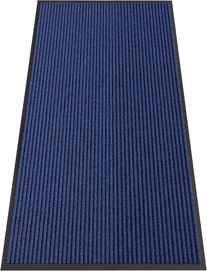 Front Door Mat, 4' x 2' Commercial Floor Mat, Heavy Duty Welcome Mat, Rubber Backing Non Slip Doormat for Entryway, Blue