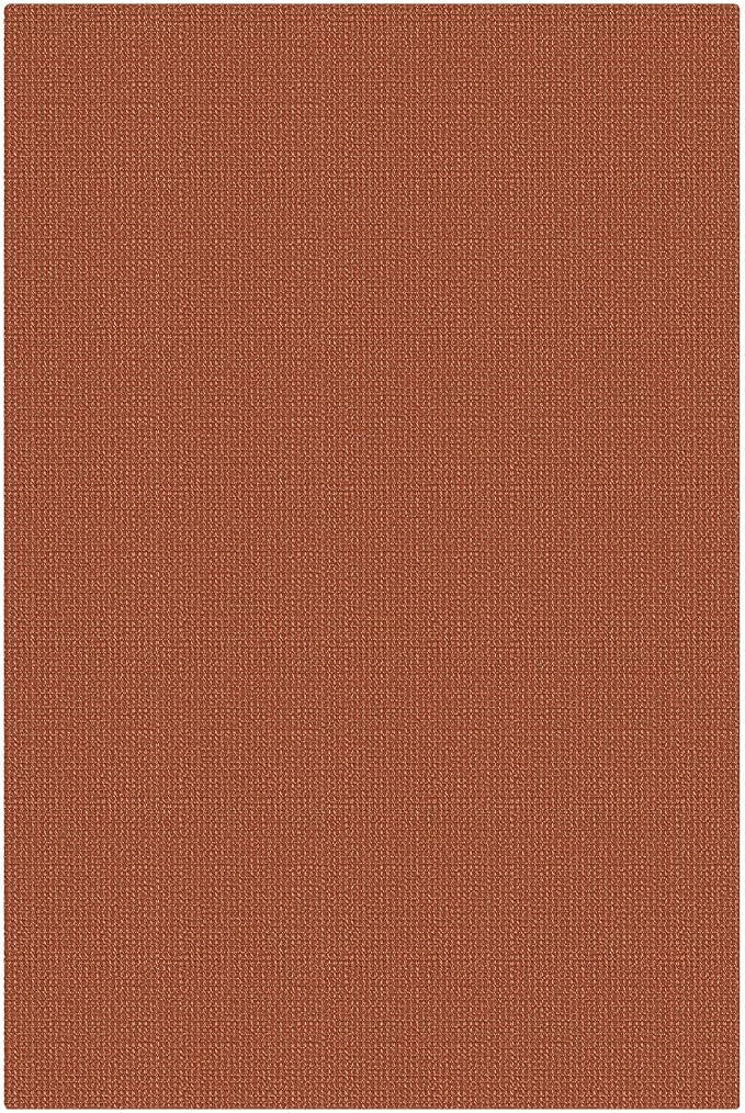 KOZYFLY Washable 4x6 Entry Woven Area Rug, Braided Throw Rugs for Entryway, Non Slip Door Mat Indoor Entrance, Front Porch Carpet for Foyer, Kitchen, Bedroom, Living Room, Burnt Orange/Tan