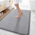 OLANLY Thick Memory Foam Large Bathroom Rugs 59x35, Extra Soft Absorbent Bath Rugs, Quick Dry Bath Mats, Non-Slip, Machine Washable Carpet for Bathroom, Tub and Shower, Home Decor Accessories, Grey