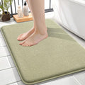 OLANLY Thick Memory Foam Small Bathroom Rugs 24x16, Extra Soft Absorbent Bath Rug, Quick Dry Bath Mats, Non-Slip, Machine Washable Carpet for Bathroom, Tub and Shower, Home Decor Accessories, Vanilla