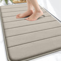 OLANLY Memory Foam Bath Mat 30x20, Super Soft Absorbent Bathroom Rugs, Quick Dry, Machine Washable Shower Floor Rugs, Bathmat Carpet, Bathroom Home Decor Accessories, Warm Taupe