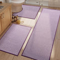 YIHOUSE Thin Bath Mat Purple Bathroom Rugs Sets 3 Pieces, Non Slip Absorbent Bath Mats Quick Dry, Woven Braided Rugs Washable,Tapetes para Baño for Bathroom,Bathtub(17.5"x24"U+17"x24"+17"x47")