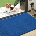 OLANLY Dog Door Mat for Muddy Paws 47x32, Absorbs Moisture and Dirt, Absorbent Non-Slip Washable Doormat, Quick Dry Chenille Mud Mat, Entry Indoor Entryway Carpet for Inside Floor, Deep Navy Blue