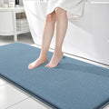 OLANLY Thick Memory Foam Bathroom Runner Rugs 70x24, Extra Soft Absorbent Long Bath Rug, Quick Dry, Non-Slip, Machine Washable Bath Mats for Bathroom, Tub and Shower, Home Decor Accessories, Airy Blue