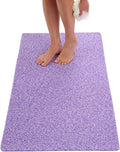 Soft Shower Mat Non Slip - PVC Loofah Inside or Outside Showers, Bathtubs, Bathrooms, and Wet Areas - Safe for Textured Tiled and Smooth Floor - No Suction Cups Secure Anti Slip (Purple Mix 24 x 47)