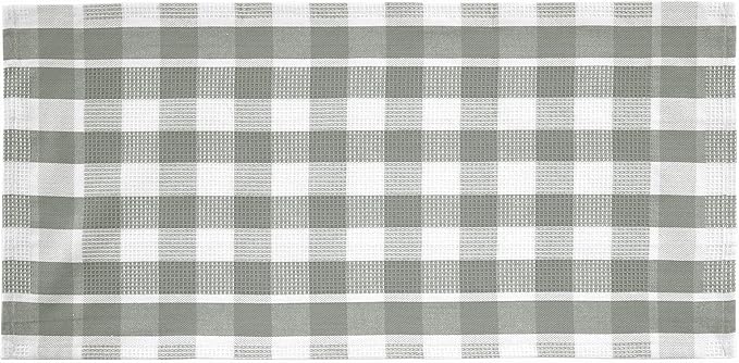 LANE LINEN 100% Cotton Kitchen Dish Cloths, Ultra Soft Absorbent Quick Drying Dish Towels, Multiweave Wash Cloths Dish Towel Sets, 13x28 Inches, 4 Pack - Grey
