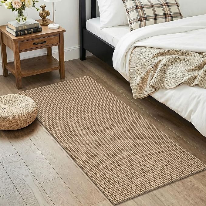KOZYFLY Boho 2x4 Entry Runner Rug, Small Washable Runners for Entryway, Non Slip Door Mat Indoor Entrance, Front Porch Carpet for Foyer, Kitchen, Bedroom, Bathroom, Orange Beige/Tan/Brown