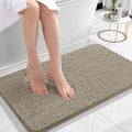 OLANLY Small Bathroom Rugs 24x16, Extra Soft Absorbent Chenille Bath Rugs, Rubber Backing Quick Dry, Machine Washable Bath Mats for Bathroom Floor, Tub and Shower, Home Decor Accessories, Warm Taupe