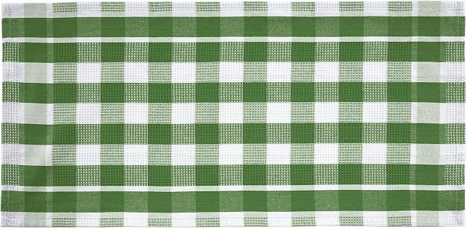 LANE LINEN 100% Cotton Kitchen Dish Cloths, Ultra Soft Absorbent Quick Drying Dish Towels, Multiweave Wash Cloths Dish Towel Sets, 13x28 Inches, 4 Pack - Olive