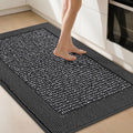 BEQHAUSE Kitchen Rugs 32"x48", Kitchen Runner Rug Non-Slip Kitchen Mats for Floor, Absorbent and Stain Resistant Kitchen Mats, Machine Washable Rugs for Kitchen, Hallway, Laundry & Sink, Charcoal