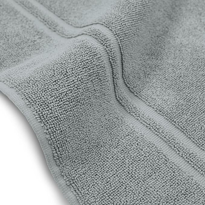 Tens Towels Pack of 2 Bath Mats 100% Cotton, 20 x 32 Inches, Super Absorbent, Hotel Quality Premium Floor Towels, Luxurious, Soft & Quick Dry, Not a Bathroom Rug, Cool Grey