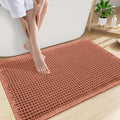 Smiry Waffle Bath Mat 30x20, Extra Soft Absorbent Bathroom Rugs, Non Slip Machine Washable Quick Dry Bath Rugs for Bathroom Floor, Tub, Shower, Home Decor Accessories, Orange