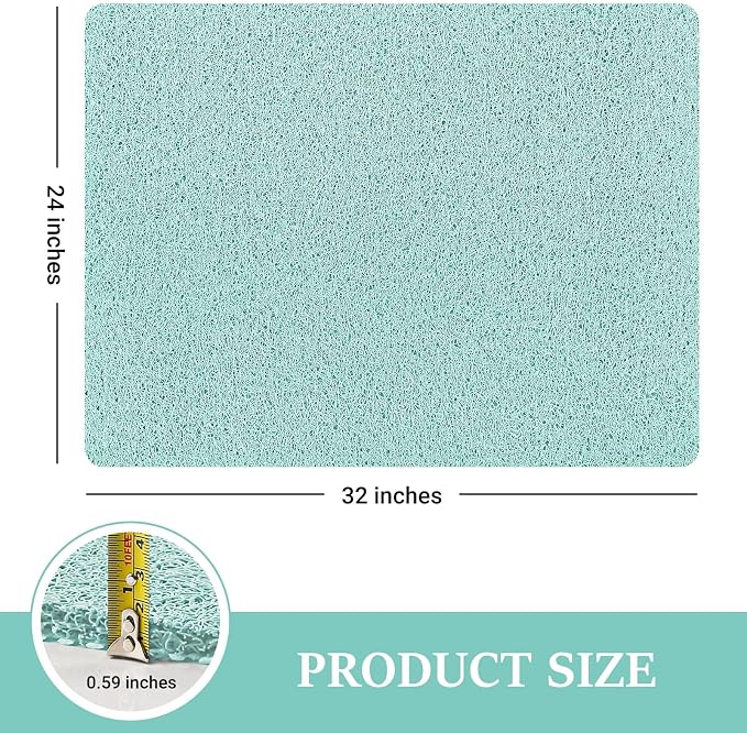LuxStep Shower Mat Bathtub Mat,24x32 inch, Non-Slip Bath Mat with Drain, Quick Drying PVC Loofah Bathmat for Tub,Shower,Bathroom (Phthalate Free,Green)