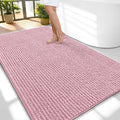 OLANLY Thick Large Bathroom Rugs 59x35, Extra Soft Absorbent Chenille Bath Rugs, Rubber Backing, Machine Wash Dry, Bath Mats for Bathroom Floor, Tub and Shower, Home Decor Accessories, Dusty Rose