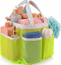 Handy Laundry Mesh Shower Caddy – 7 Pocket Portable Shower Caddy for Dorm, Gym, Travel & Bathroom – Quick-Dry Collapsible Organizer Tote Bag for College Essentials, Toiletries & Small Items (Green)