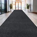 MaxMat® Oversized Rubber Door Mat - Heavy Duty, Waterproof, Low-Profile, Easy to Clean, Commercial Floor Mat (4 x 16 Feet, Charcoal, MXM-RIB0316BK)