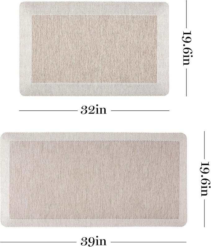 MARTHA STEWART Mira Modern Heathered Anti-Fatigue Air-Infused Kitchen Mat, Coffee Brown, 19.6"x32"