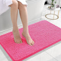OLANLY Small Bathroom Rugs 24x16, Extra Soft Absorbent Chenille Bath Rugs, Rubber Backing Quick Dry, Machine Washable Bath Mats for Bathroom Floor, Tub and Shower, Home Decor Accessories, Hot Pink