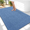 OLANLY Thick Large Bathroom Rugs 59x35, Extra Soft Absorbent Chenille Bath Rugs, Rubber Backing, Machine Wash Dry, Bath Mats for Bathroom Floor, Tub and Shower, Home Decor Accessories, Cornflower Blue