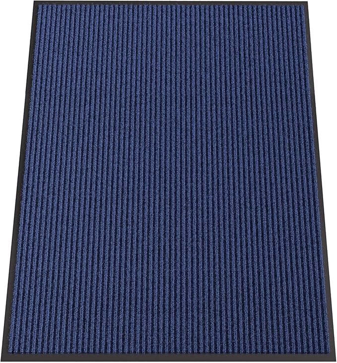 Front Door Mat, 4' x 3' Commercial Floor Mat, Heavy Duty Welcome Mat, Rubber Backing Non Slip Doormat for Entryway, Blue