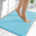 OLANLY Thick Small Bathroom Rugs 24x16, Extra Soft Absorbent Chenille Bath Rugs, Rubber Backing, Machine Wash Dry, Bath Mats for Bathroom Floor, Tub and Shower, Home Decor Accessories, Sky Blue