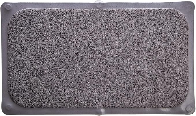 BINO | Loofah Non-Slip Bath Mat for Tub - Grey | Spa-Inspired Comfort, Quick-Drying, Secure Suction Cups | Exfoliating Shower Mat for a Luxurious and Safe Bathing Experience