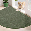BEQHAUSE Dirt Trapper Door Mat 32" x 48" Half Circle Non-Slip Washable Doormats Entrance Rugs Absorbent Welcome Low Profile Floor Mats for Front Back Door and Entryway, Green