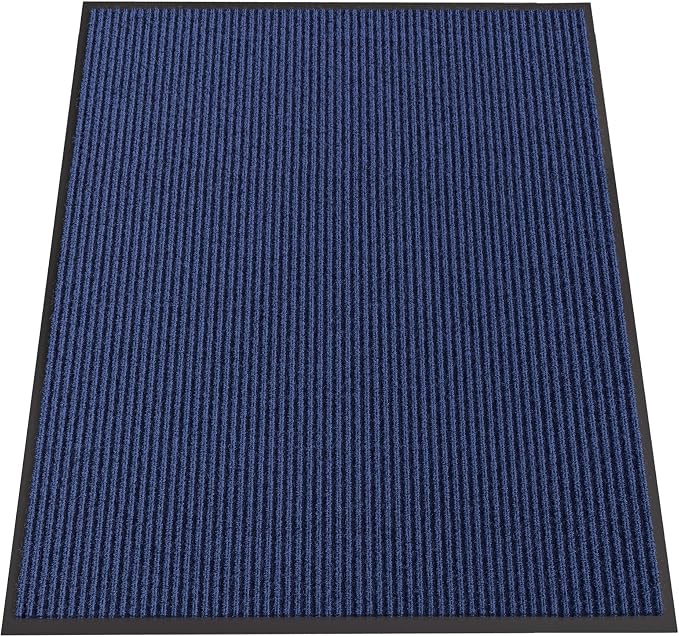 Front Door Mat, 5' x 4' Commercial Floor Mat, Heavy Duty Welcome Mat, Rubber Backing Non Slip Doormat for Entryway, Blue