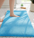 MINIDEAR Bathroom Rugs 36x24 Lake Blue - Thick Memory Foam Bath Mat, Ultra Soft & Plush Fluffy, Non-Slip, Quick Dry, Absorbent Washable Floor Microfiber Mat for Tub, Home Decor Accessories