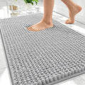 OLANLY Thick Bathroom Rugs 34x21, Extra Soft Absorbent Chenille Bath Rugs, Rubber Backing, Machine Wash Dry, Bath Mats for Bathroom Floor, Tub and Shower, Home Decor Accessories, Light Grey