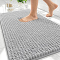 OLANLY Thick Bathroom Rugs 30x20, Extra Soft Absorbent Chenille Bath Rugs, Rubber Backing, Machine Wash Dry, Bath Mats for Bathroom Floor, Tub and Shower, Home Decor Accessories, Light Grey